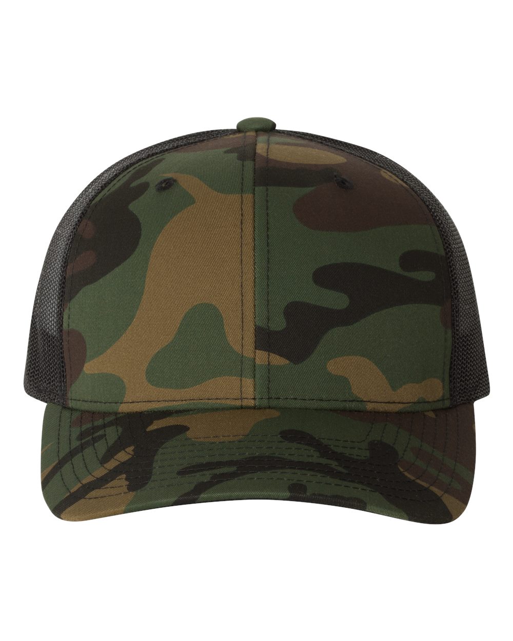 Yupoong 6606 - Green Camo/Black